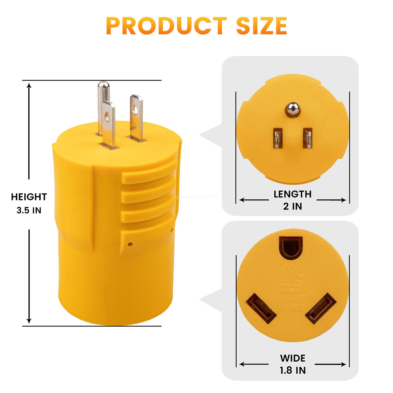 NEMA 5-15P to TT-30R RV Power Adapter 30A 110V 15A Household Converter Plug