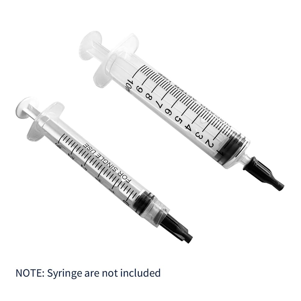 100 Pack Luer Lock Syringe Caps for Slip Tip Leak-Free 100, Black