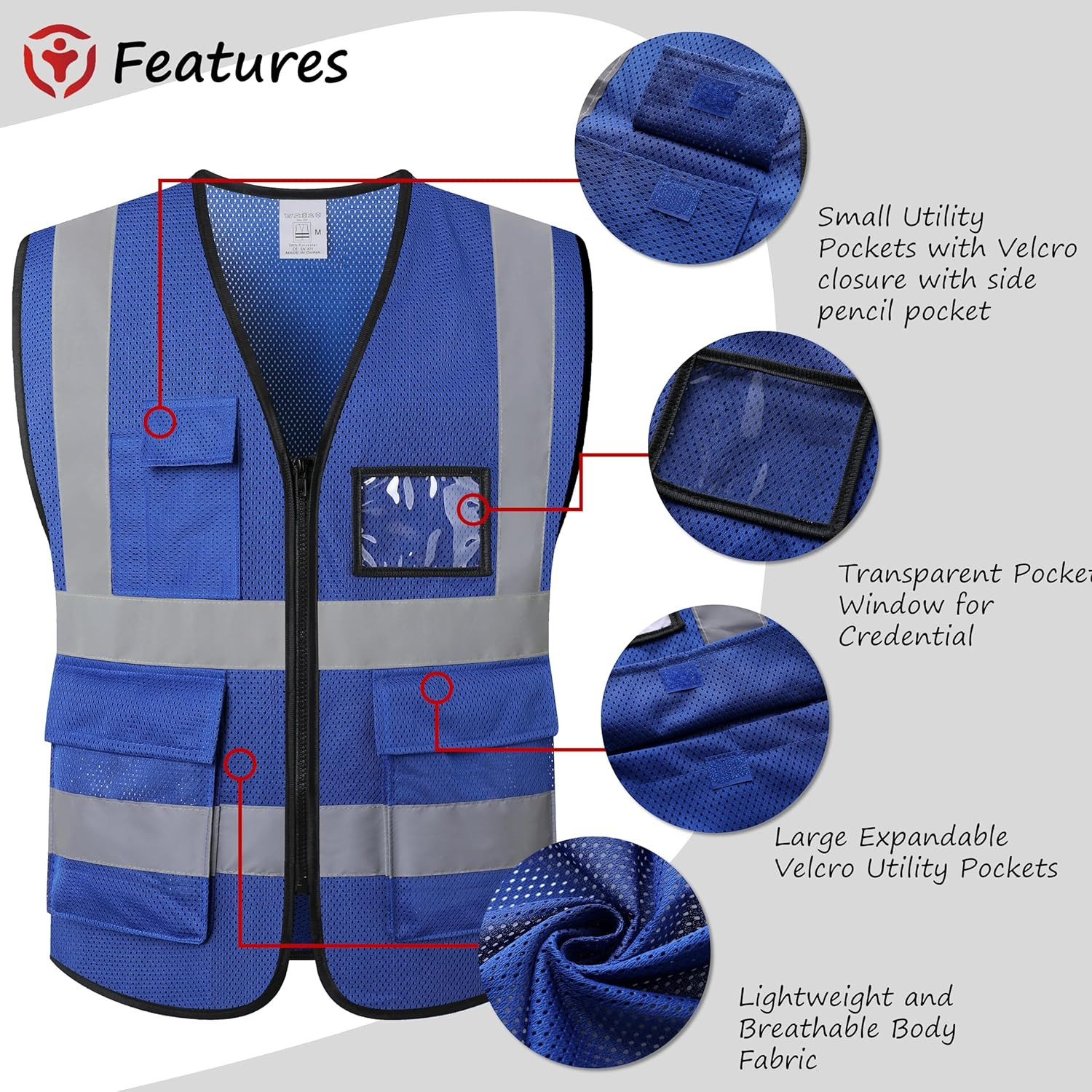 Reflective Safety Vest for Men Women Construction Vest Meet ANSI/ISEA Standard