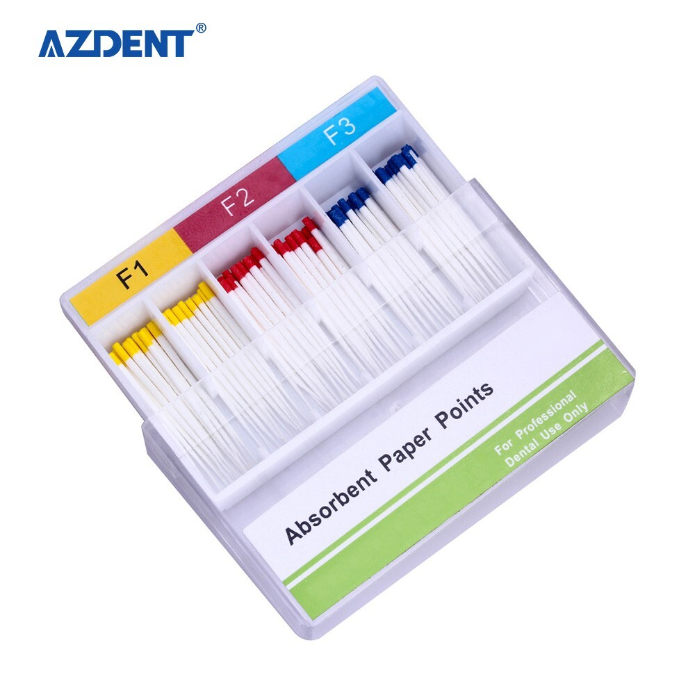 100PCS Dental Puntos Absorbentes de endodoncia para Endo Root Canel F1, F2, F3