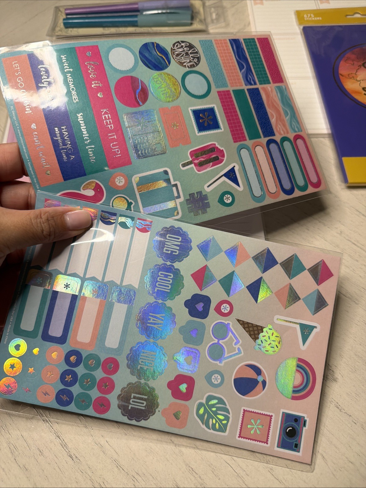 erin condren planner Pen Paper Journal Pouch Sticker Charm Set Lot Mystery
