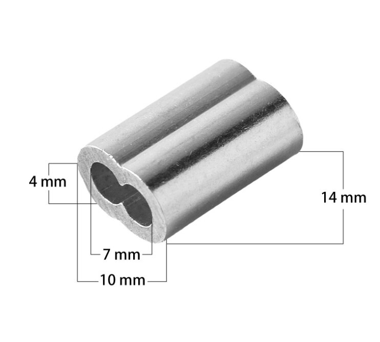 1/8″ (3Mm) Aluminum Crimping Loop Sleeve for Wire Rope, Cable Ferrule (100Pcs)