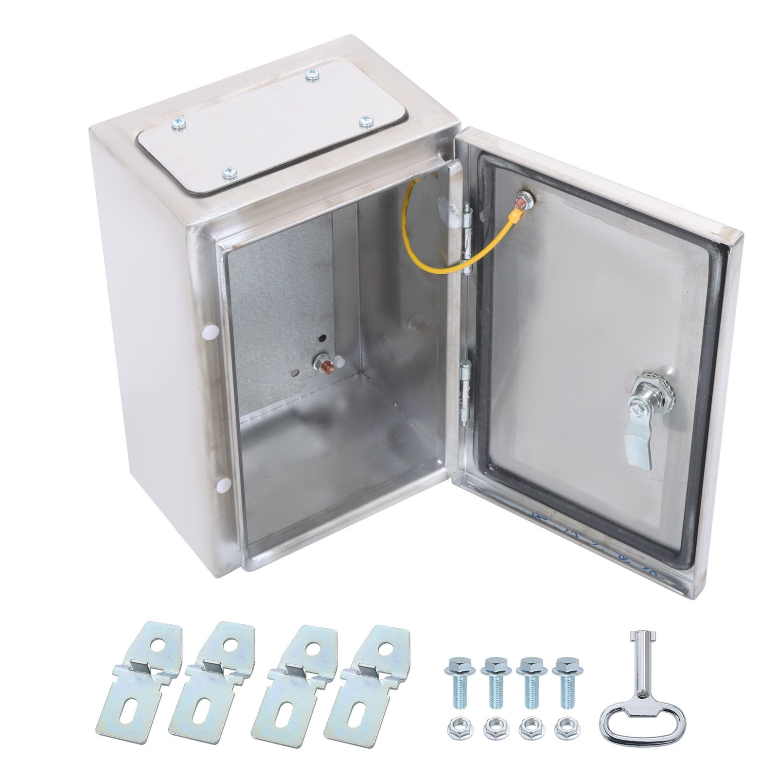 12x8x6″ Stainless Steel Electrical Enclosure NEMA 4X Junction Box Wall-Mounted