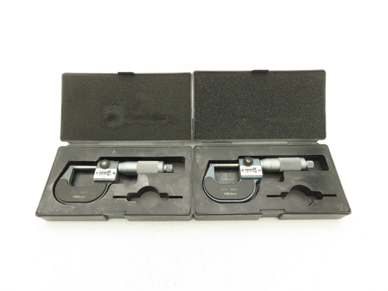 Mitutoyo 193-211 Mechanical Digit Counter Micrometer 0-1″ Range Blue LOT OF 2