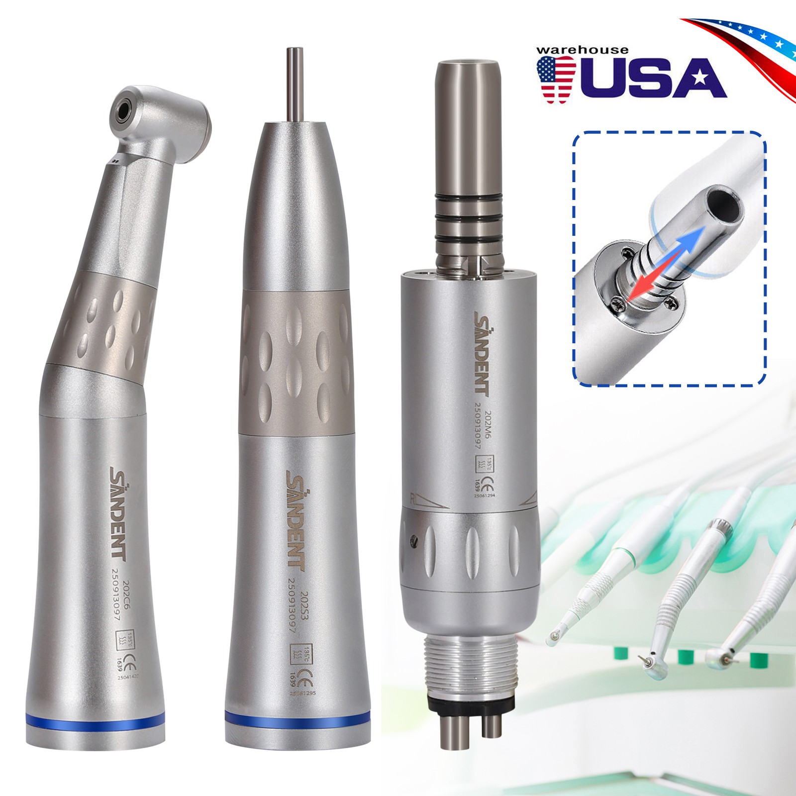 10 Pcs YDA4 Dental High Speed Turbine Handpiece Push 4Hole Fit NSK PANA MAX CE