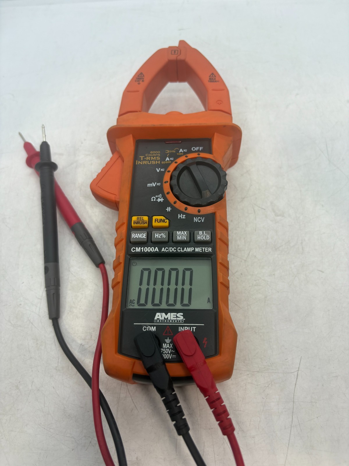 Ames AC / DC Digital Clamp Meter CM1000A T-RMS INRUSH FAST FREE SHIPPING c