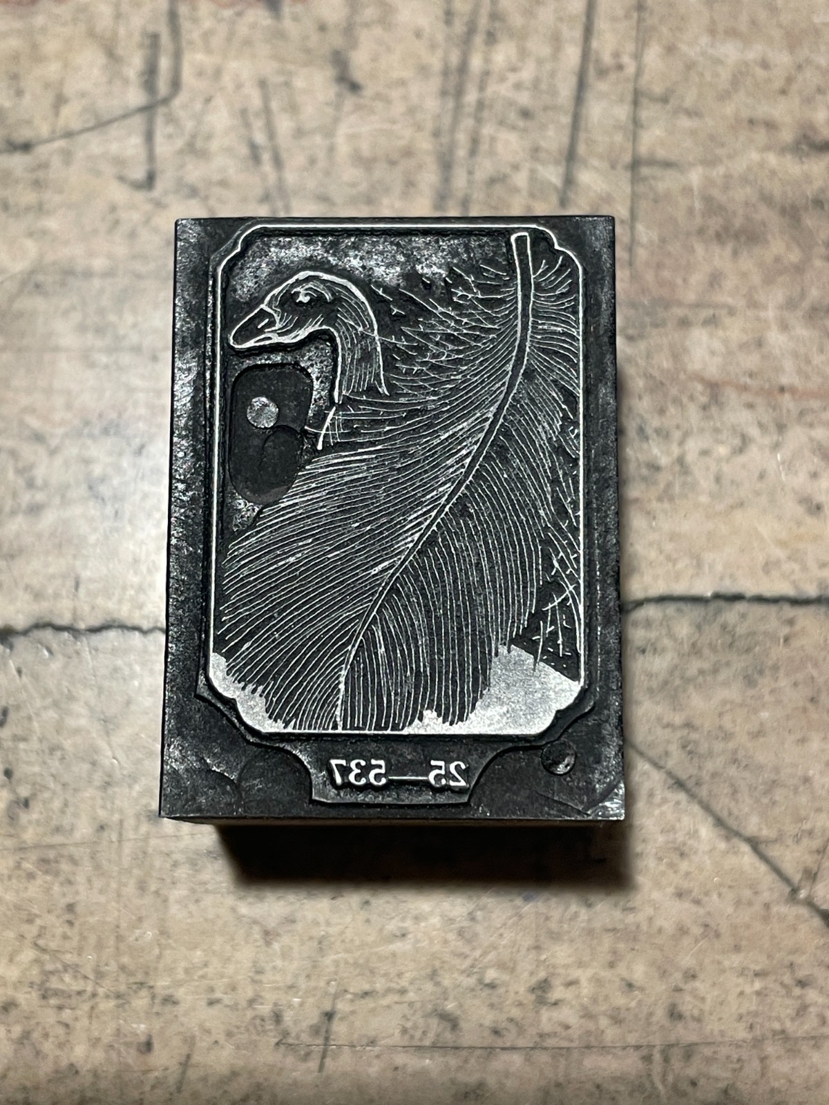 Printing Letterpress Print Block Goose & Feather / Down / Duck (2656)