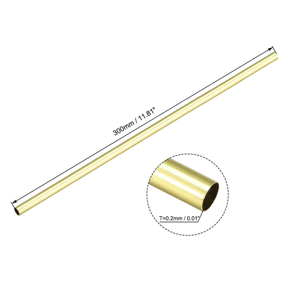 uxcell Brass Tube, 1.5mm 2.5mm 3.5mm 4.5mm 5.5mm 6.5mm 7.5mm 8.5mm