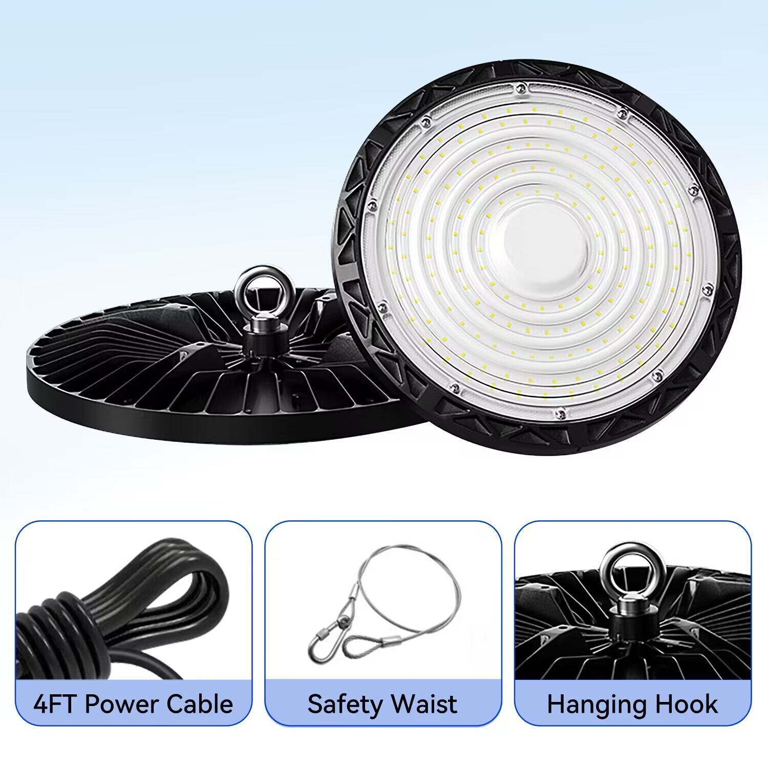 2Pcs 300W UFO LED High Bay Light Warehouse Gym Shop Led Commercial Light Fixture