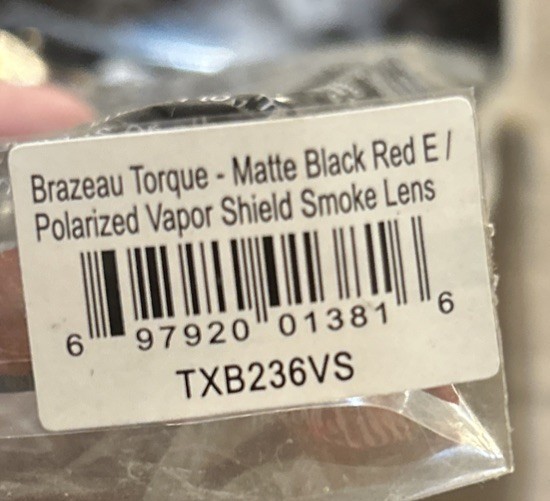Edge Eyewear Txb236VS Brazeau Torque Safety Glasses Smoke Lens Red E NIP