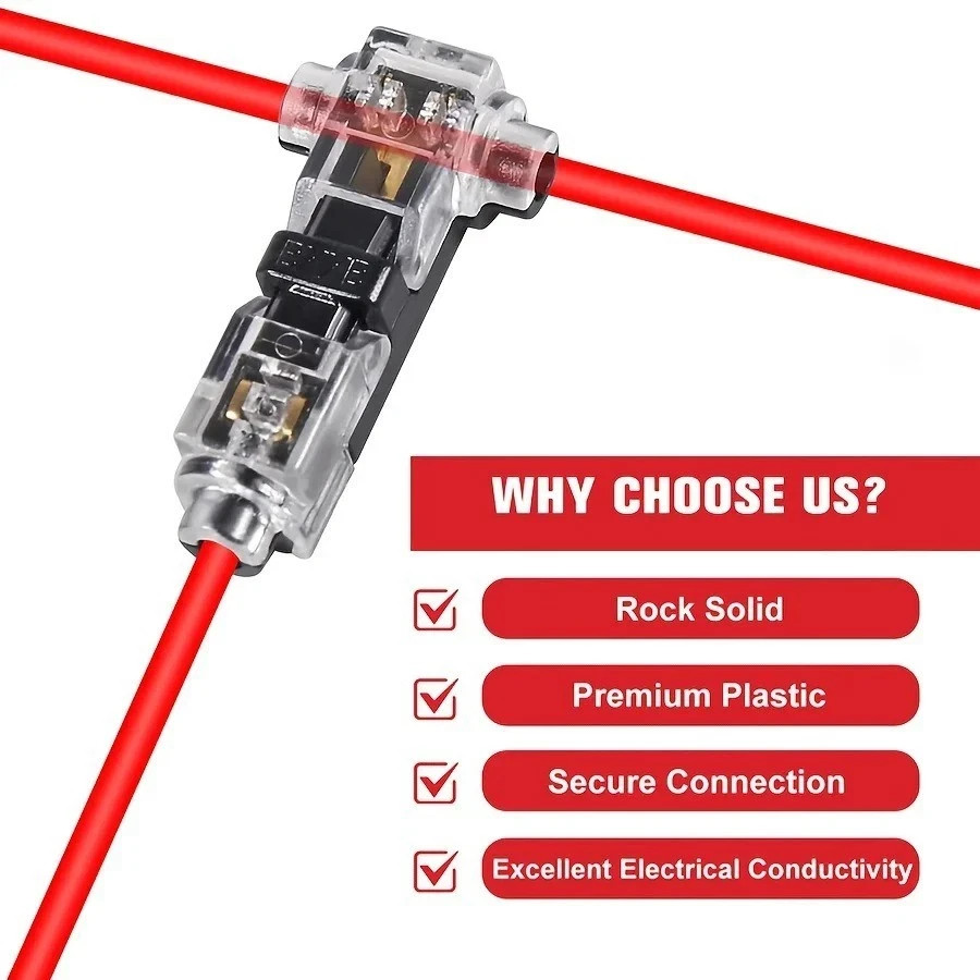 10/20/30PCS T-Tap Wire Connectors Quick Solderless Low Voltage Wire Splice Kit