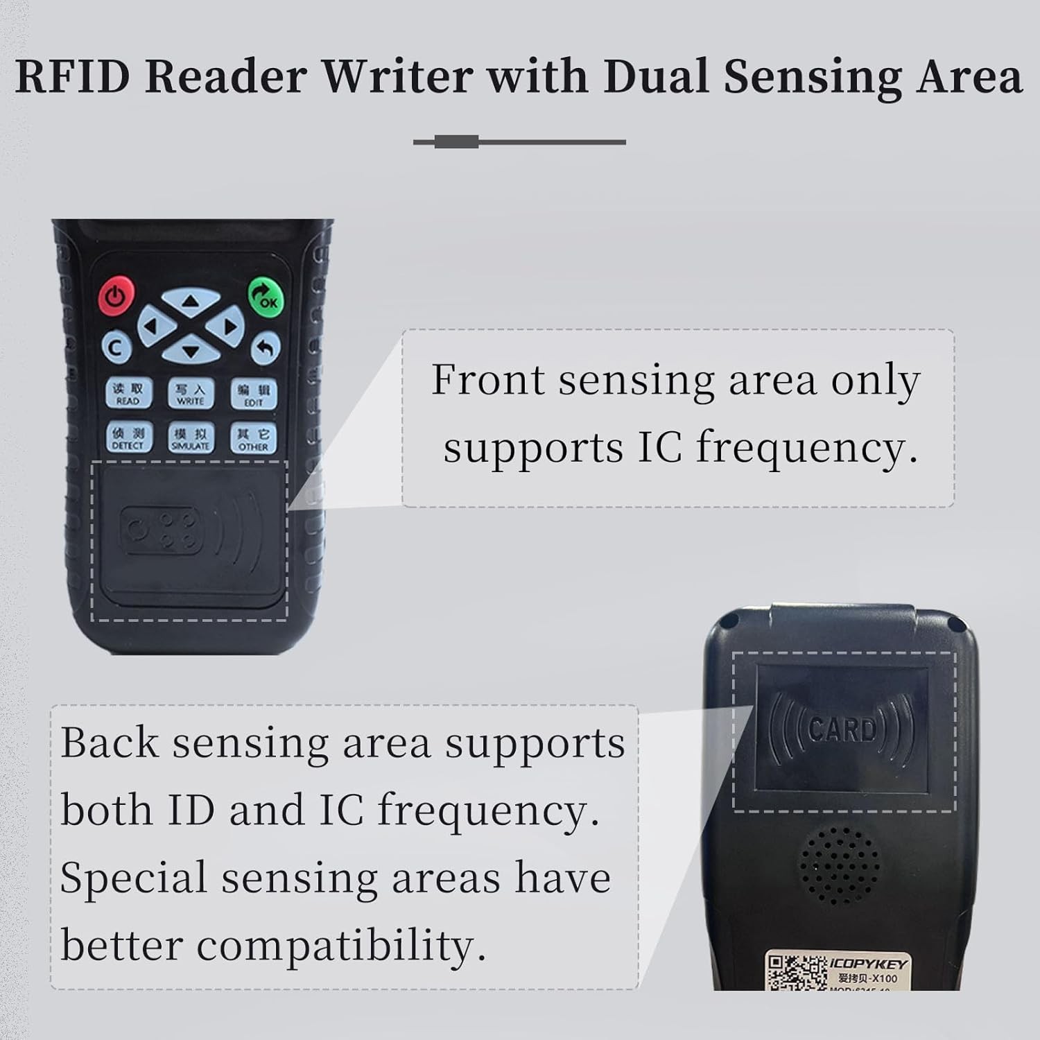 RFID Reader Writer X100 RFID Copier Multi-Frequency Smart Card Reader ID IC Elev