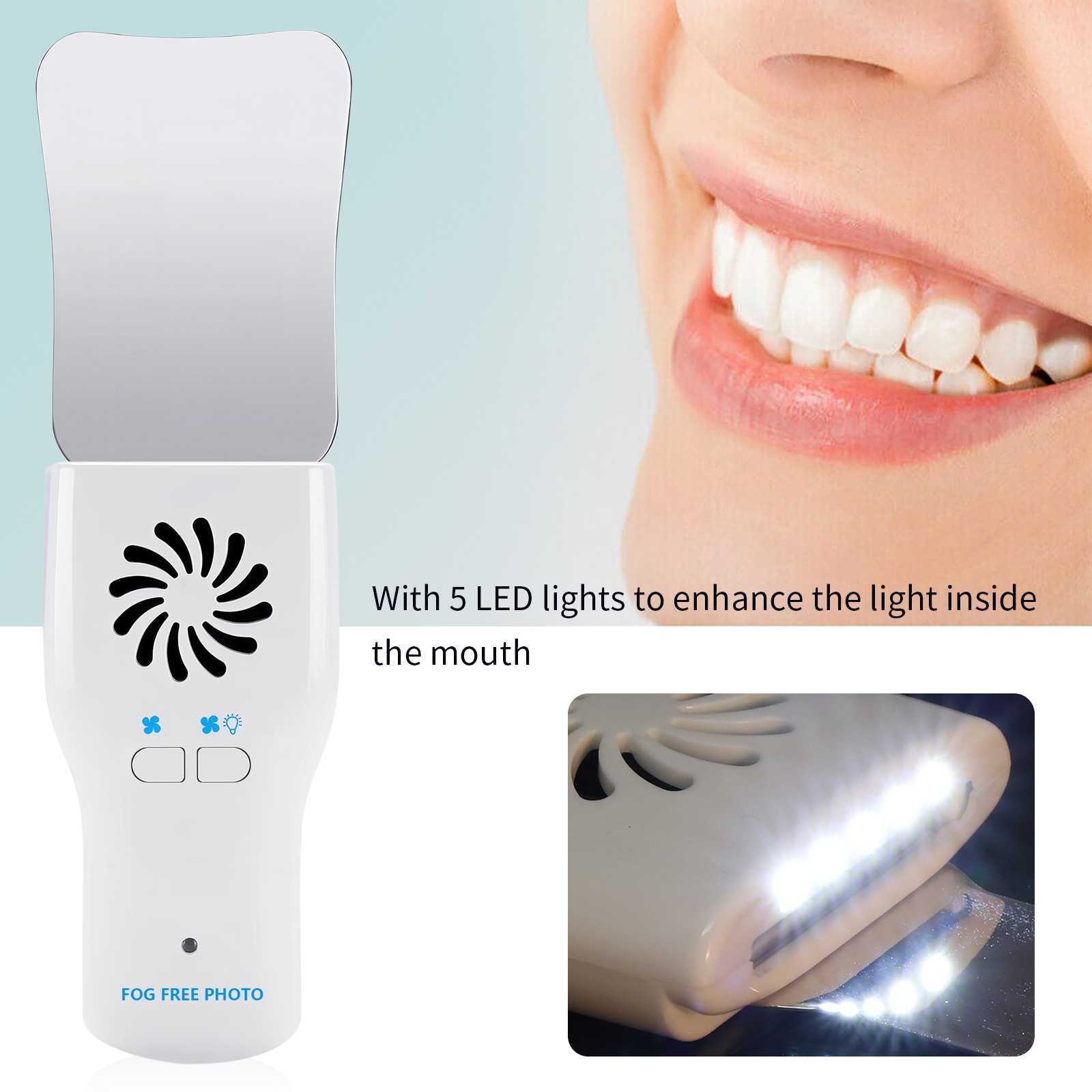 Dental Occlusal Mirror Fog Free LED Intra Oral Photo System 4 Mirrors Anti-Fog