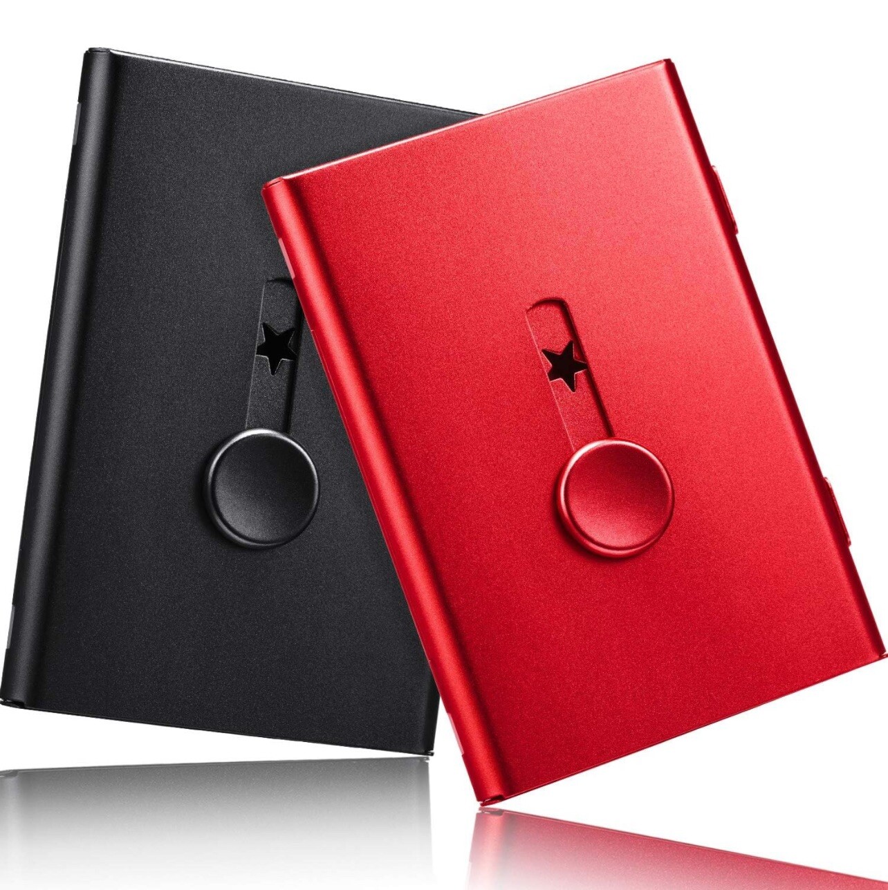 2 Pack Business Card Holder, Thumb Drive Business Card Case Portable Business Ca