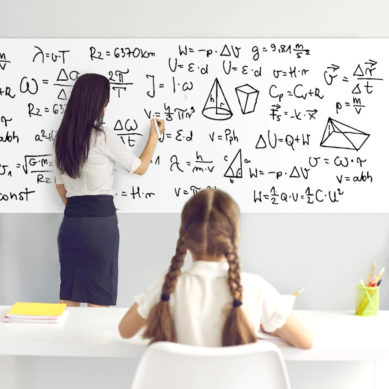 White Board Wallpaper, White Board Roll, Stick on White Boards for Wall Office