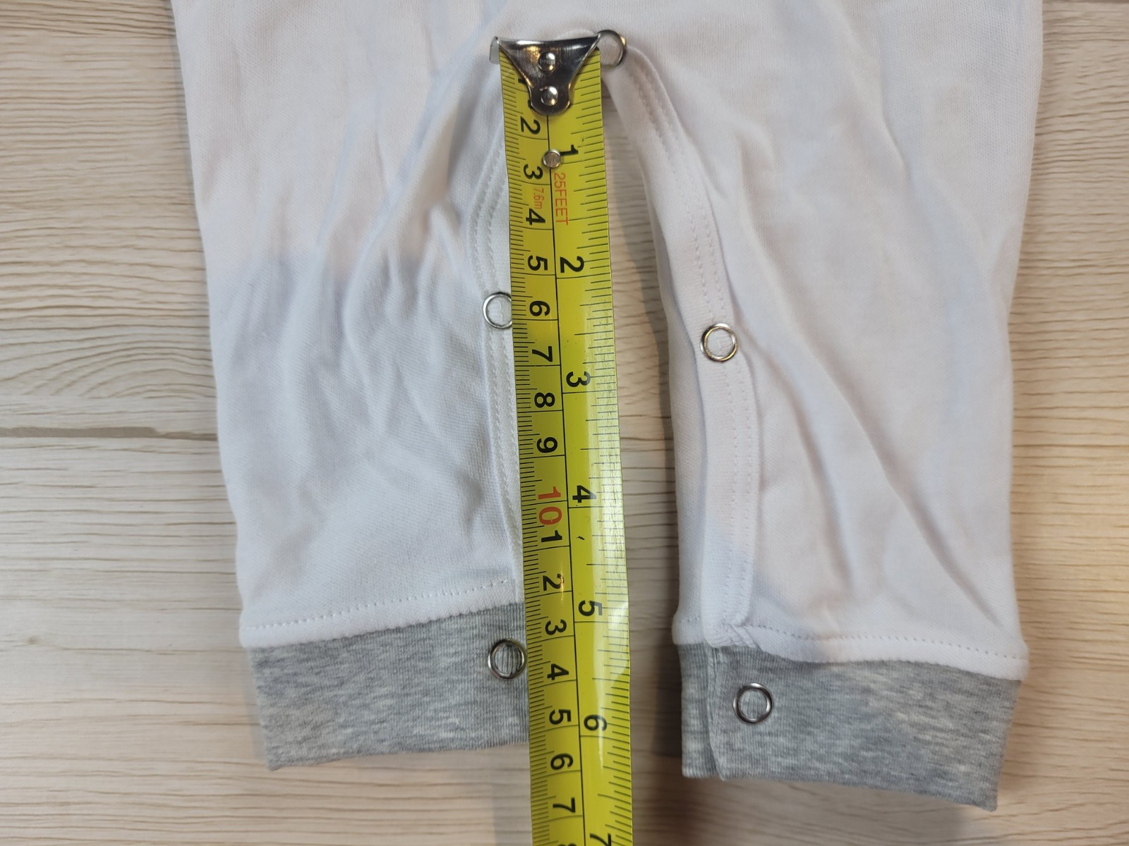 Baby One-Piece Raglan Sleep N Play blank– White/Gray Polyester Cotton 0-3 month