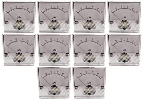10 Pack Ammeter DC 0-50µA Meter Movement, 1µA Resolution