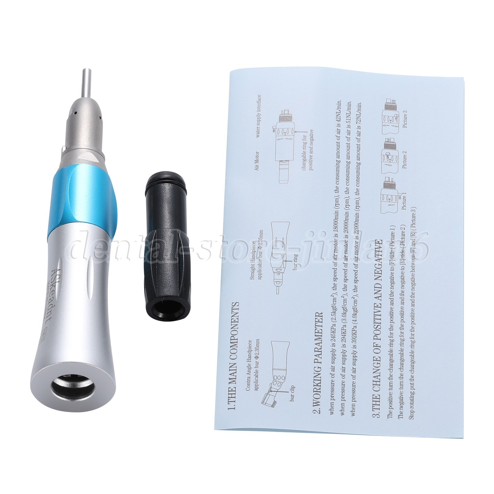 NSK Style Dental Slow Low Speed Straight Handpiece Nose Cone E-type Air Motor US