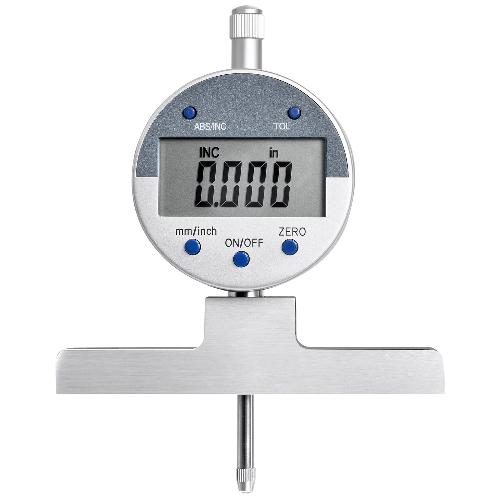 VEVOR Digital Depth Gauge 0-22in Range Precision Micrometer with 4 Anvils