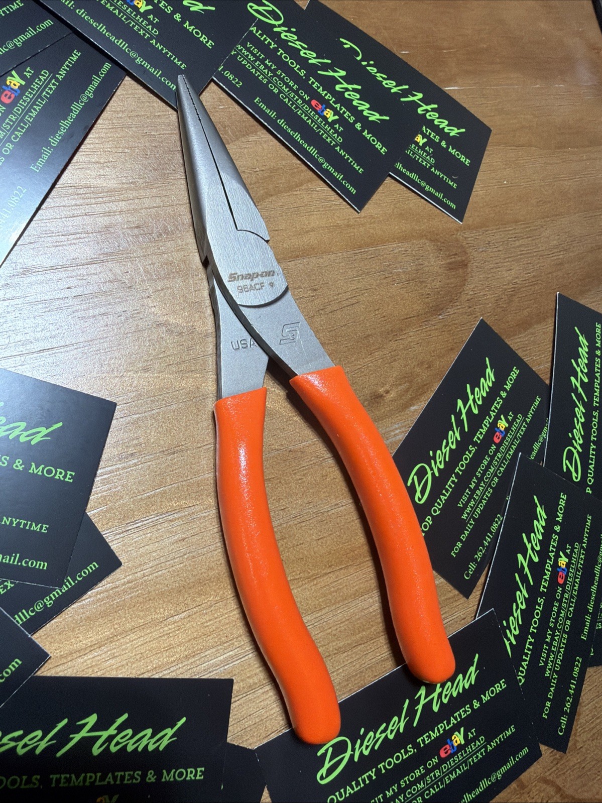*NEW* Snap On Tools 96ACF NEON ORANGE Soft Grip Needle Nose Pliers