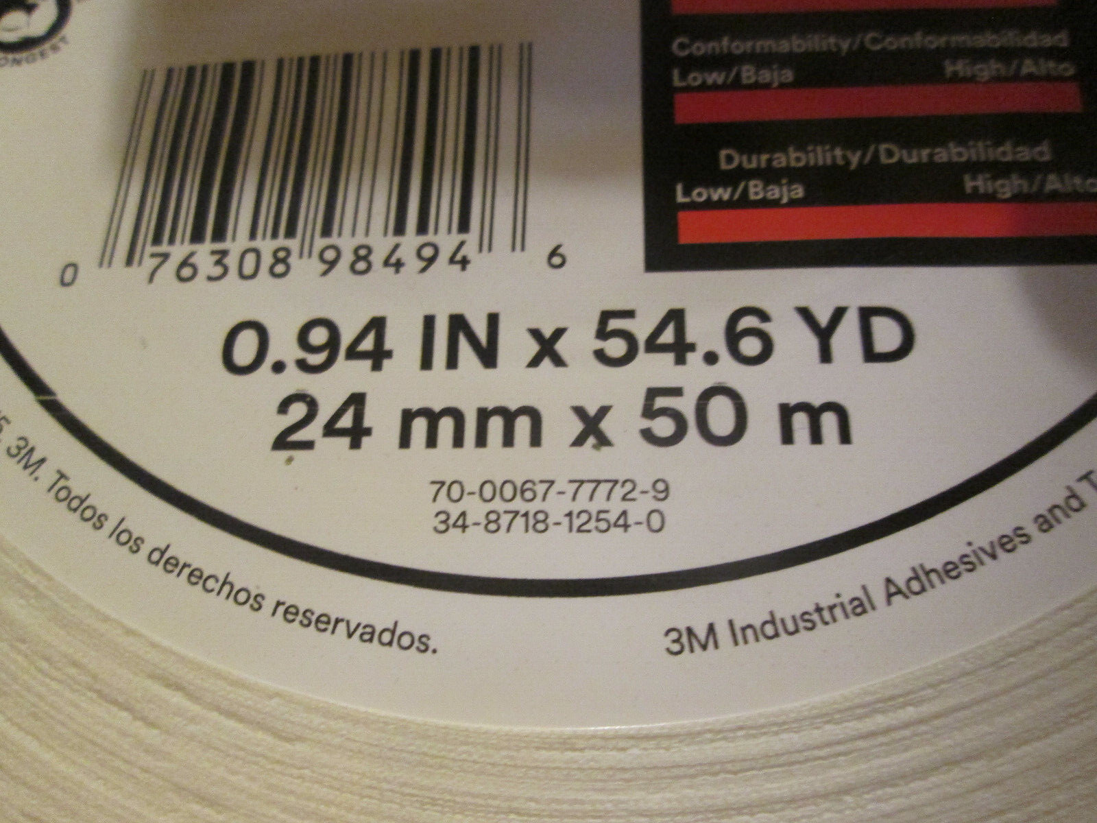 1 ROLL 3M Gaffers Tape WHITE 0.94″ x 54.6 YD GT1 Premium Matte Cloth (1″) NEW