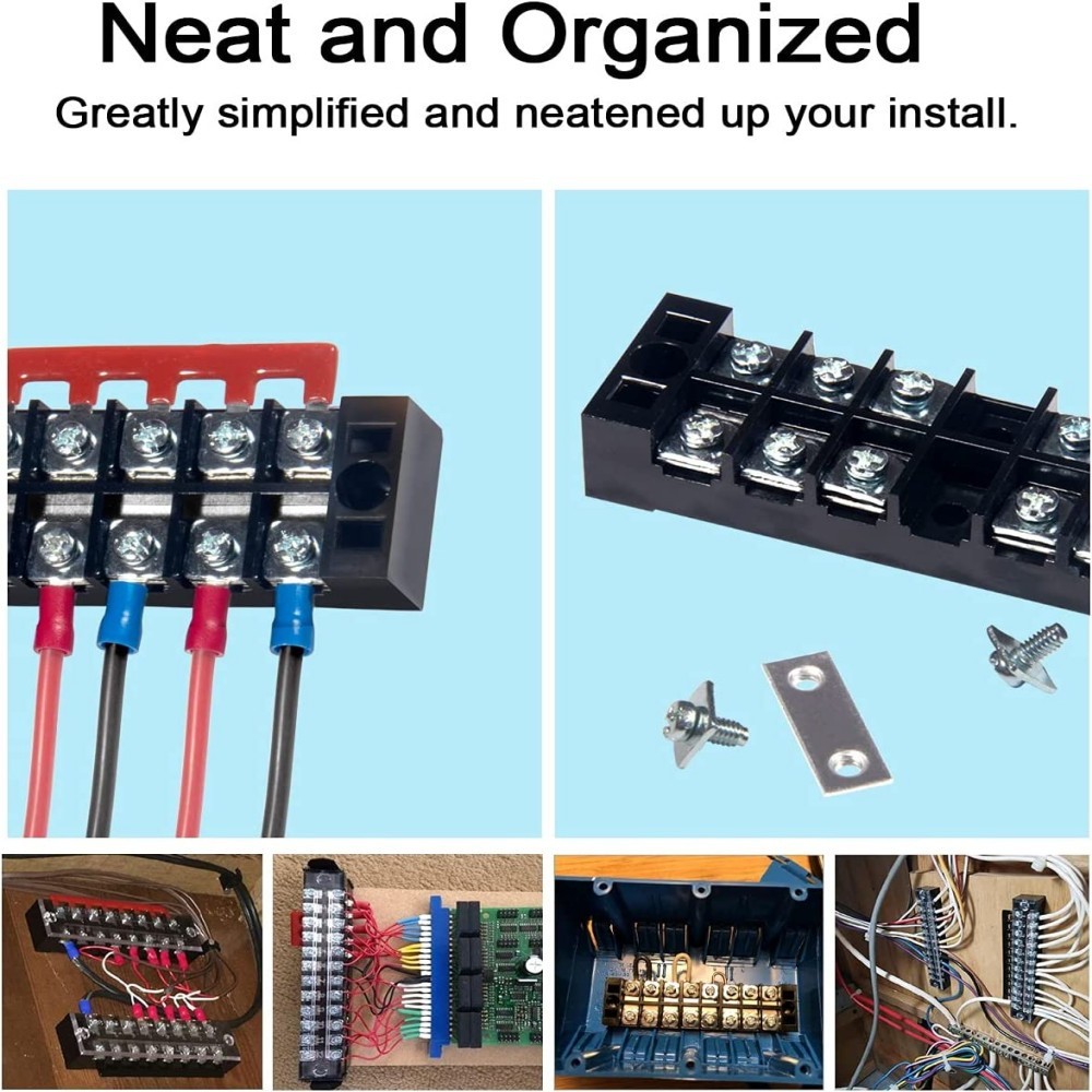 1 5 Set Dual Row 3-12 Positions Screw 600V 15A Barrier Strip Terminal Block