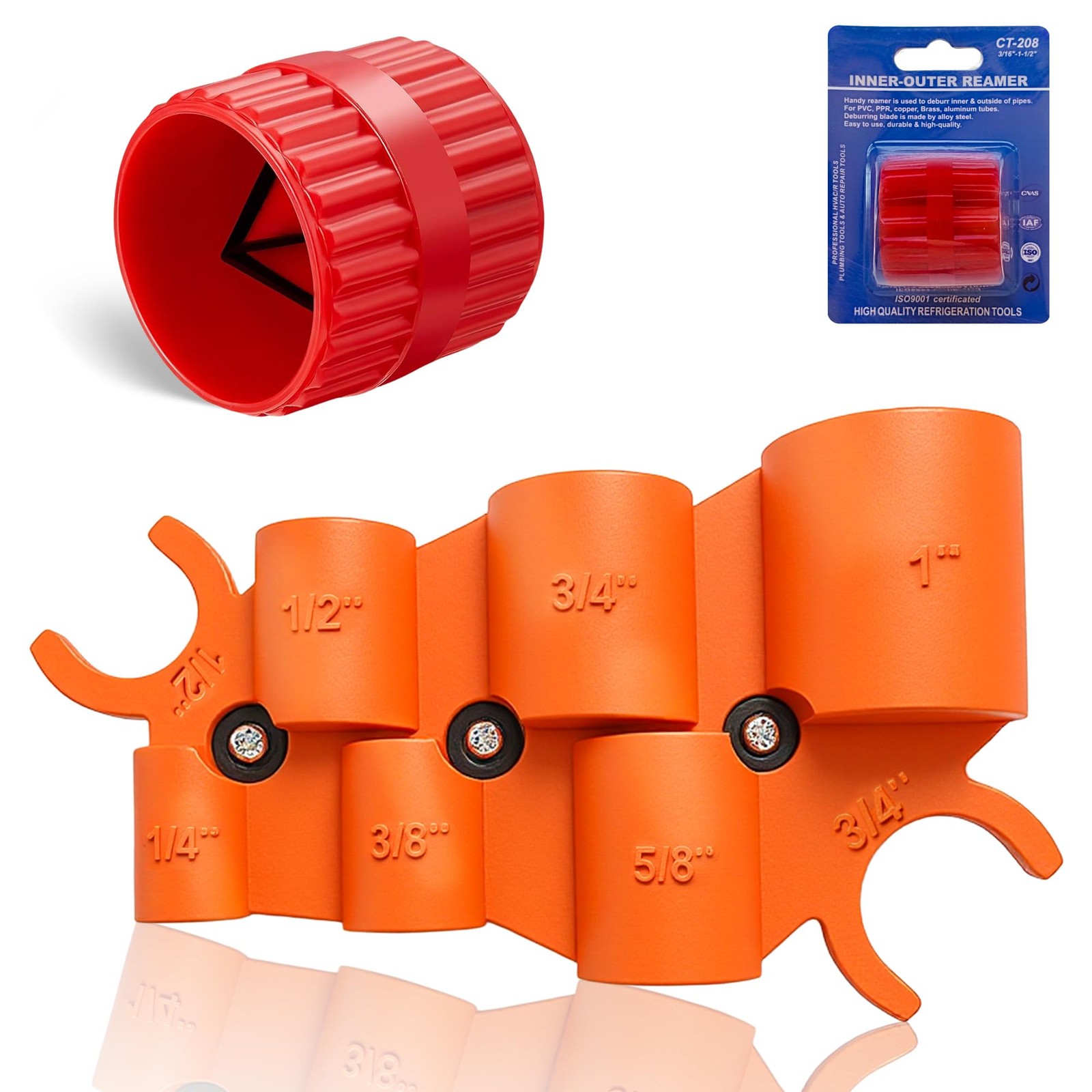 Pipe Deburring Tool Kit, 1/4” to 1” Adjustable, Inner/Outer Reamer for PVC, PP
