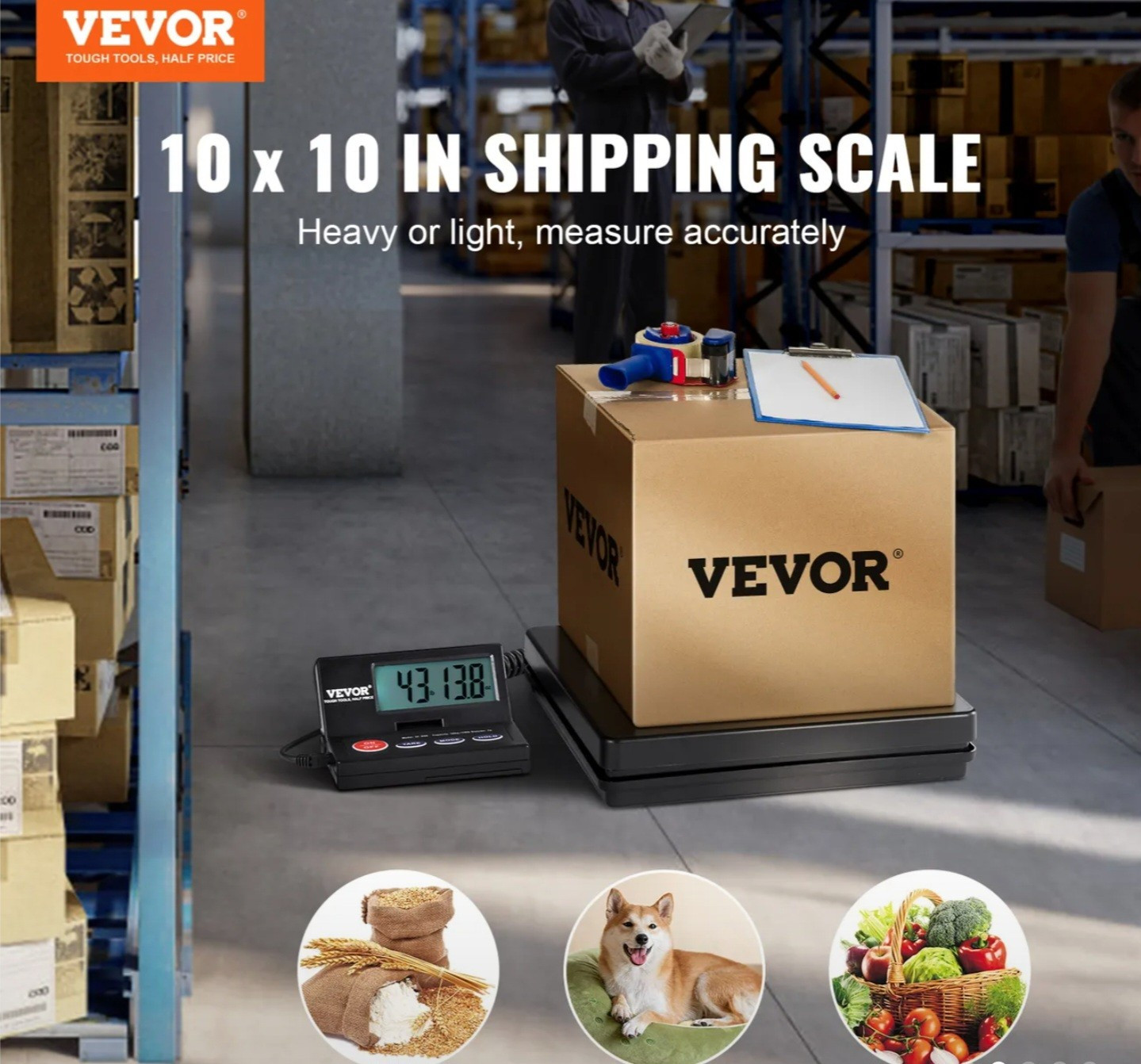 VEVOR Digital Shipping Scale 90° Foldable LCD Screen for Home and Business/NEW