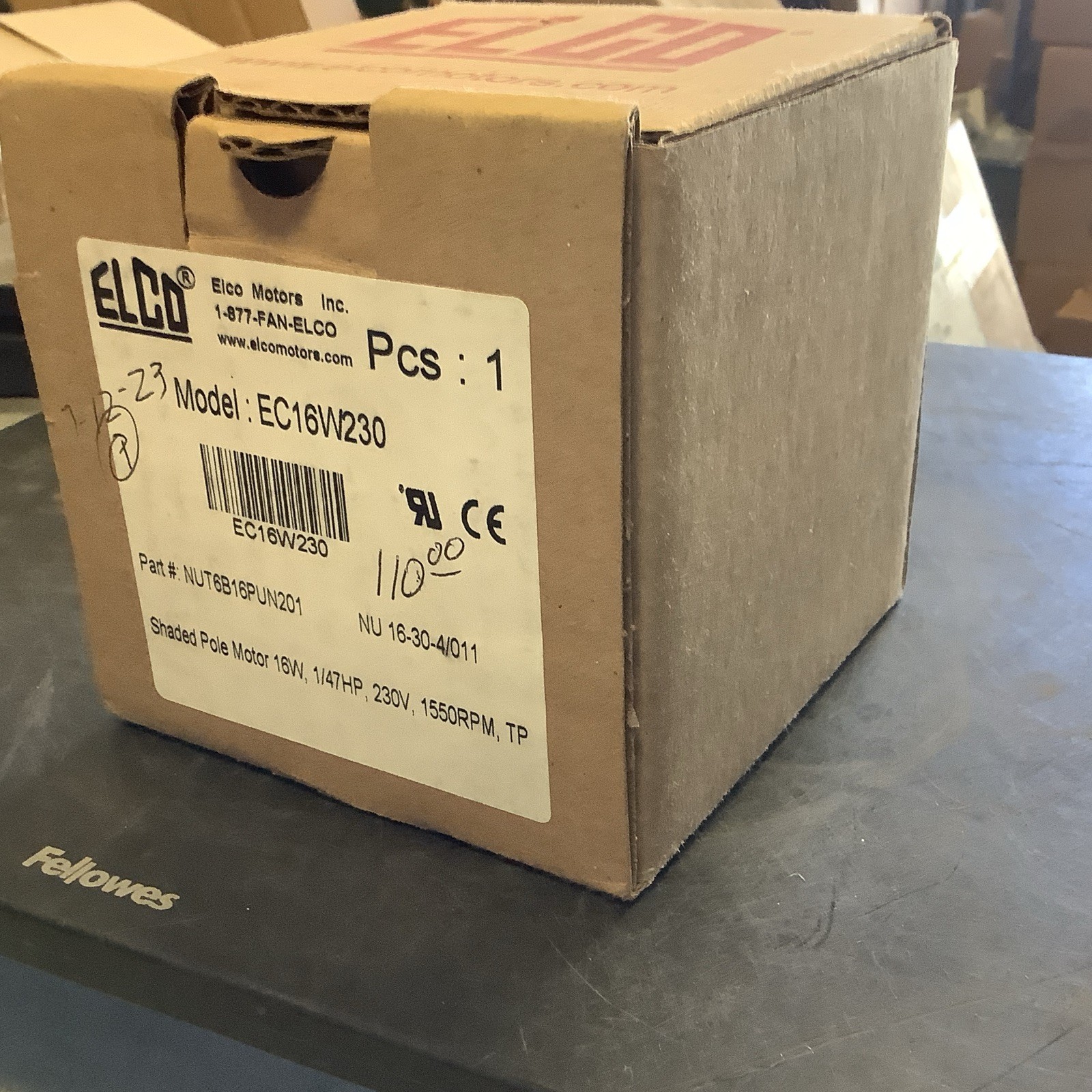 ELCO EC16W230 Shaded Pole Motor 16 W, 1/47 HP, 230V, 1550RPM