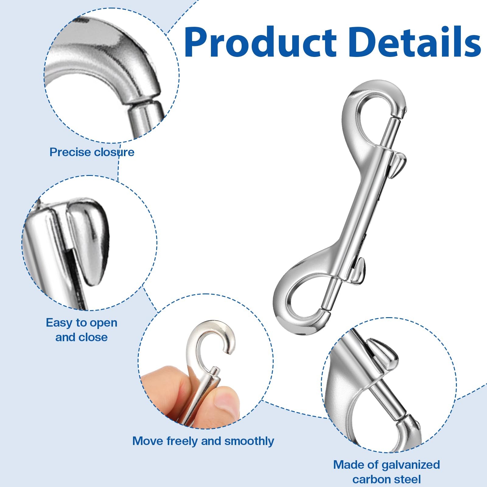 30 PCS 3.5 Inch Double Ended Bolt Snap Hooks, Heavy Duty Zinc Alloy Trigger C…