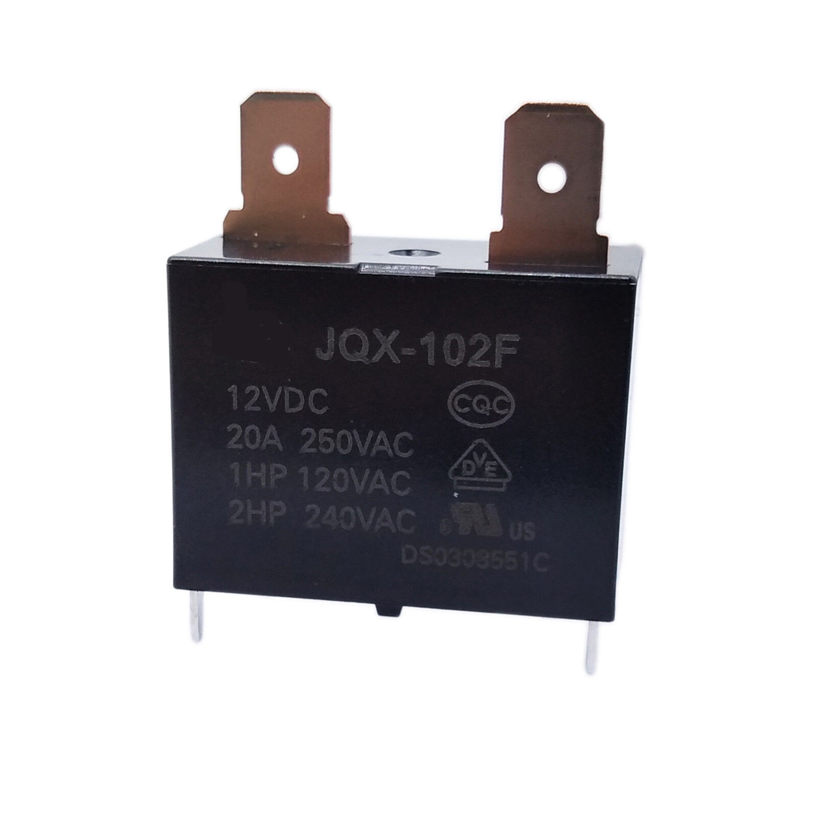US Stock Power Relay JQX-102F-12VDC Equal to:HF102F-12VDC SPST 20A 250VAC