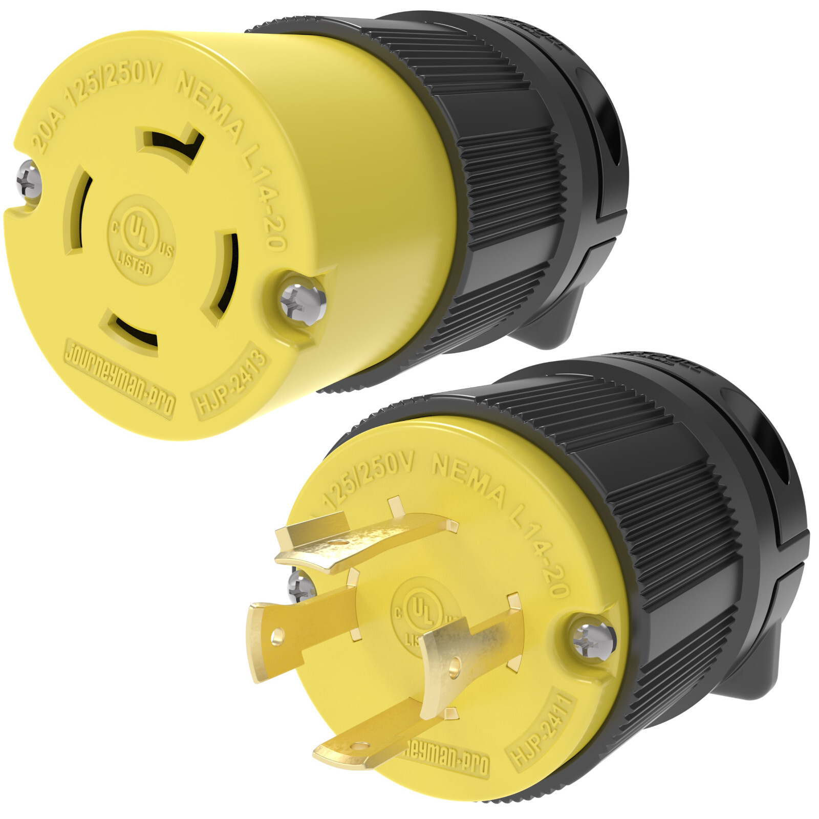 NEMA L14-20 Male Plug & Female Connector Set (NIB) – Journeyman*Pro HJP-L1420PR