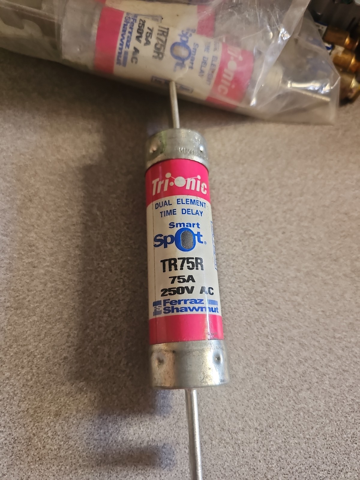 75A 250V RK5 fuse Ferraz Shawmut TR75R Tri-Onic Smart Spot dual element