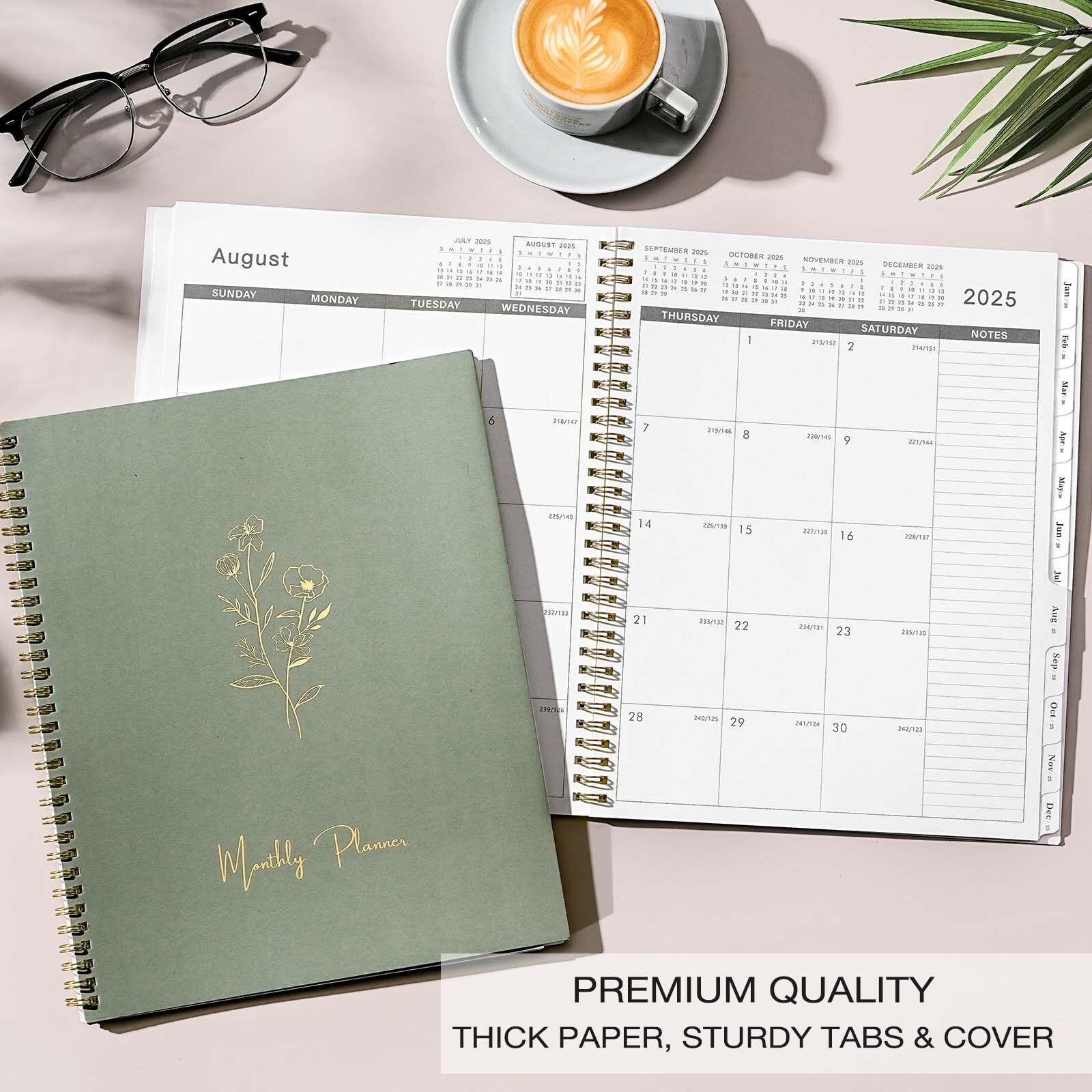 2025-2026 Monthly Planner Calendar Jan. 2025 to Dec. 2026 for School Office