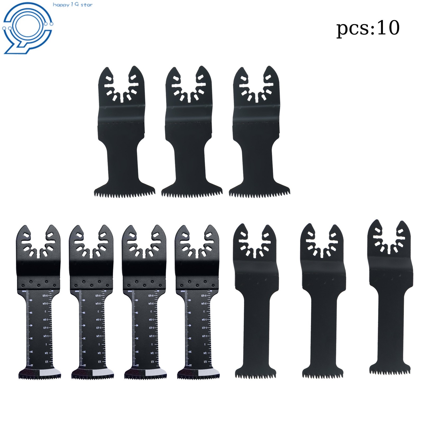 EXTENDED 10PIECES JAPANESE TOOTH OSCILLATING BLADES MULTI TOOL BLADES KIT