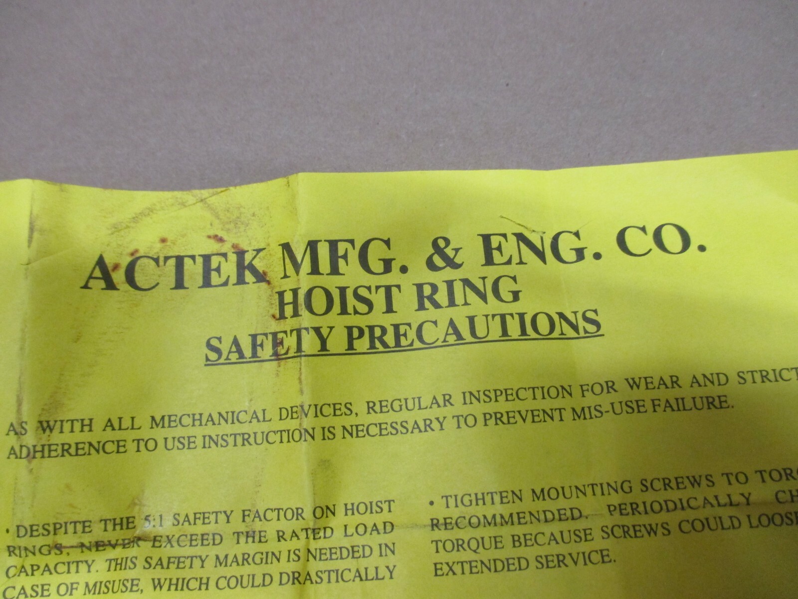 46106 HOIST RING 3/8-16″ THREADS LOAD 1000 LB AEROSPACE QUALITY NEW