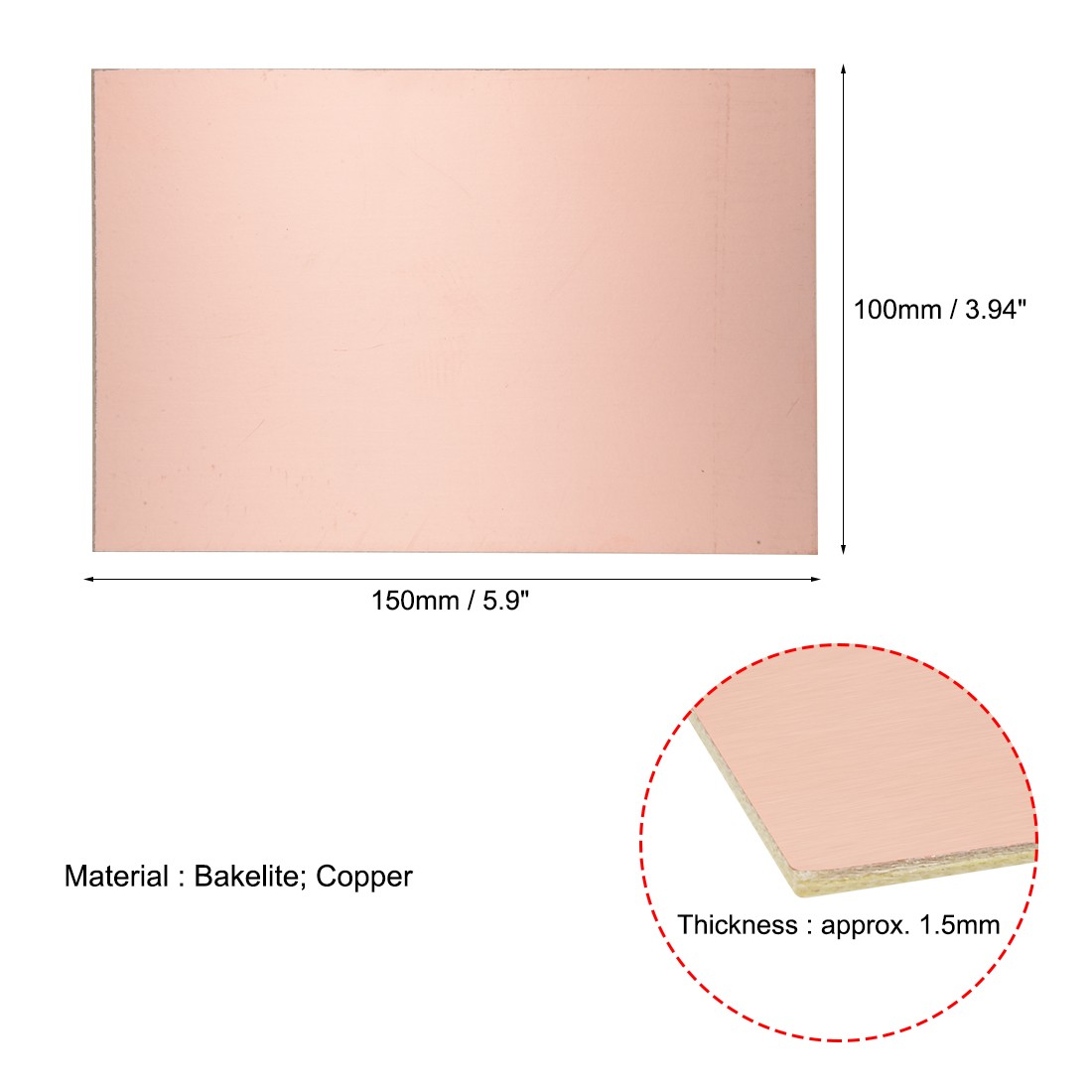 10pc 150x100mm Single-Sided Copper Clad Laminate Plain Printed PCB Circuit Board