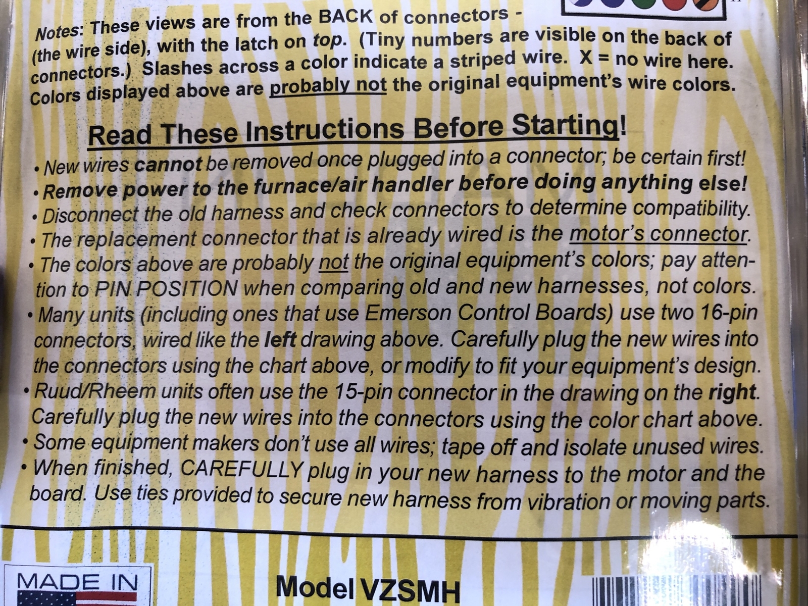 Zebra Instruments (VZSMH) ECM Signal Harness