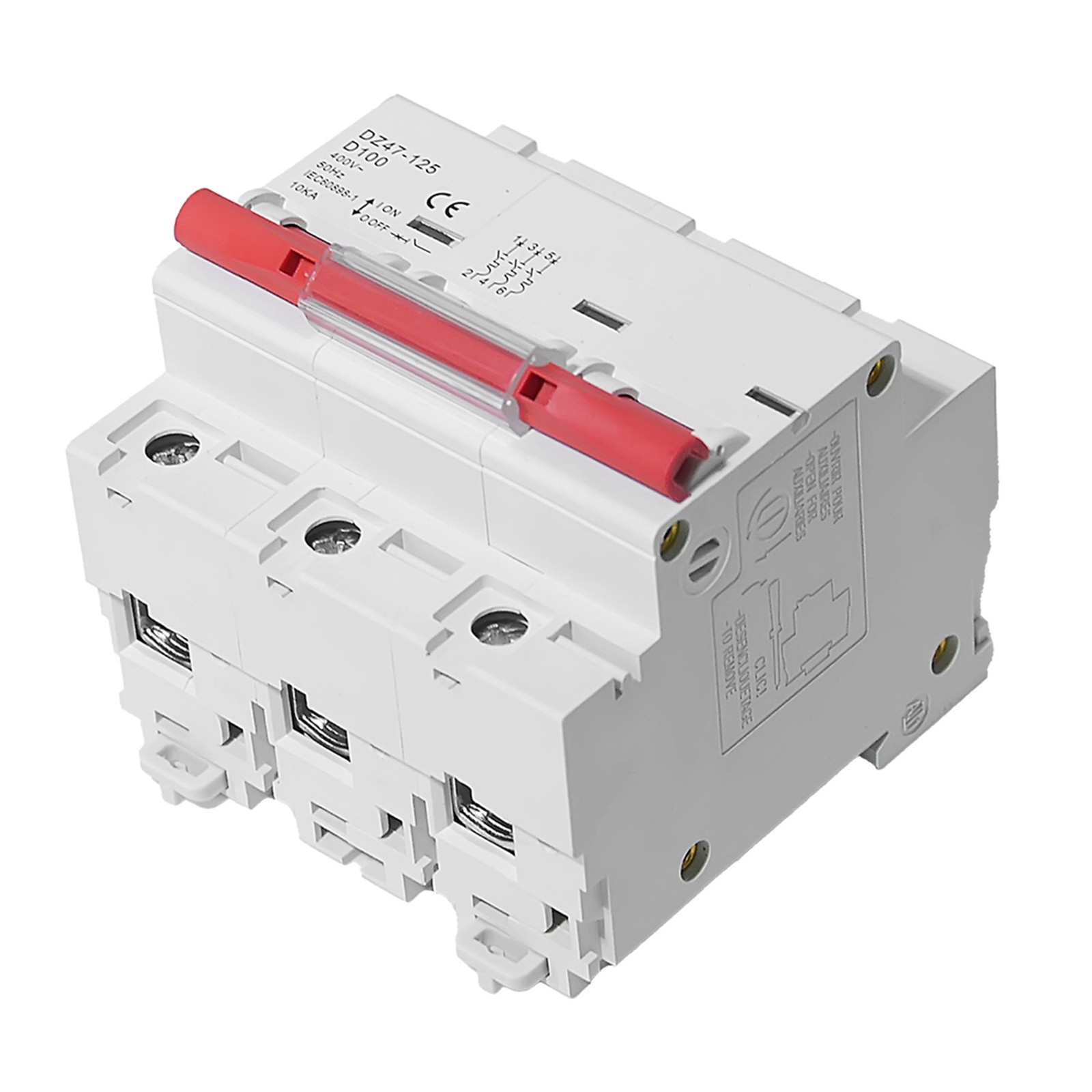 AC/DC MCB Mini Circuit Breaker 1/2/3P Type C 6 10 16 25 32 40 63 80 100 125Amp