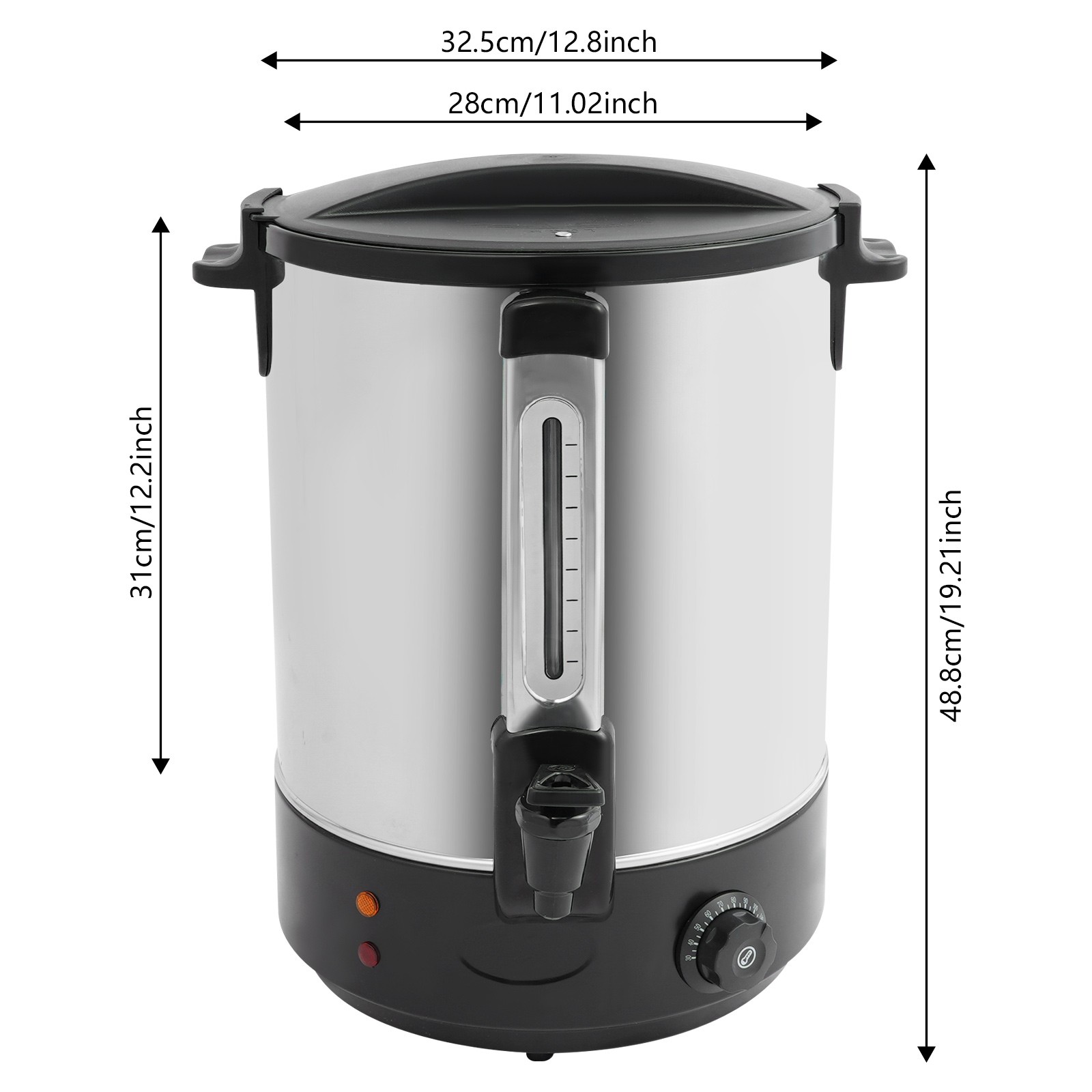 38L Commercial Eletric Hot Water Dispenser Countertop Water Boiler 110V Black