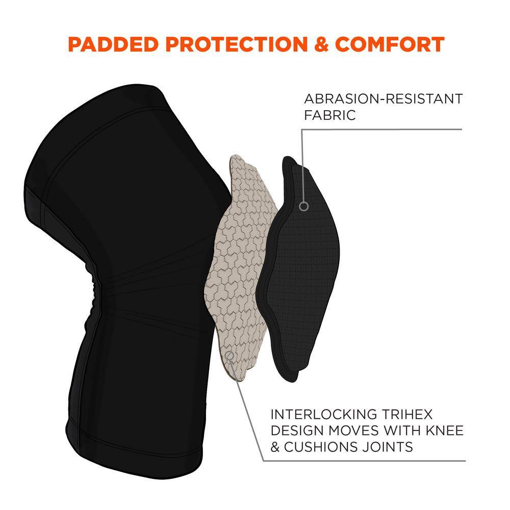 Proflex Black Padded Foam Soft Shell Knee Sleeves with Pull over Closure Light-W