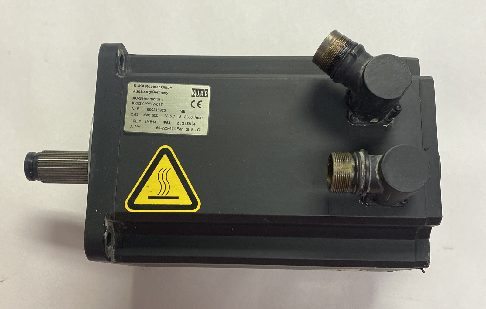 KUKA,KK53Y-YYYY-017,AC SERVO MOTOR 3000RPM 600V