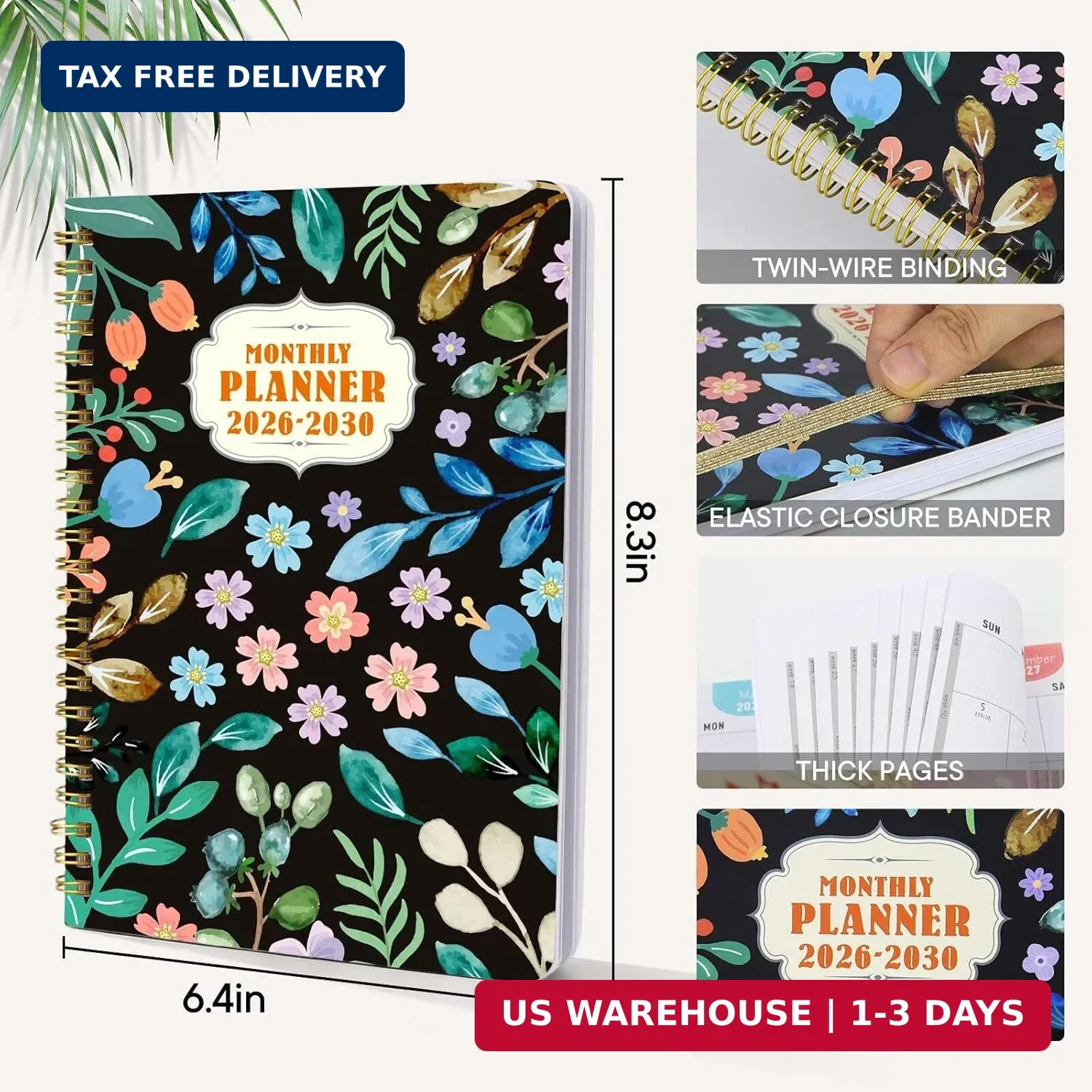 2026-2030 Monthly Planner – 5 Years Monthly Planner with Calendar from Jan 2026