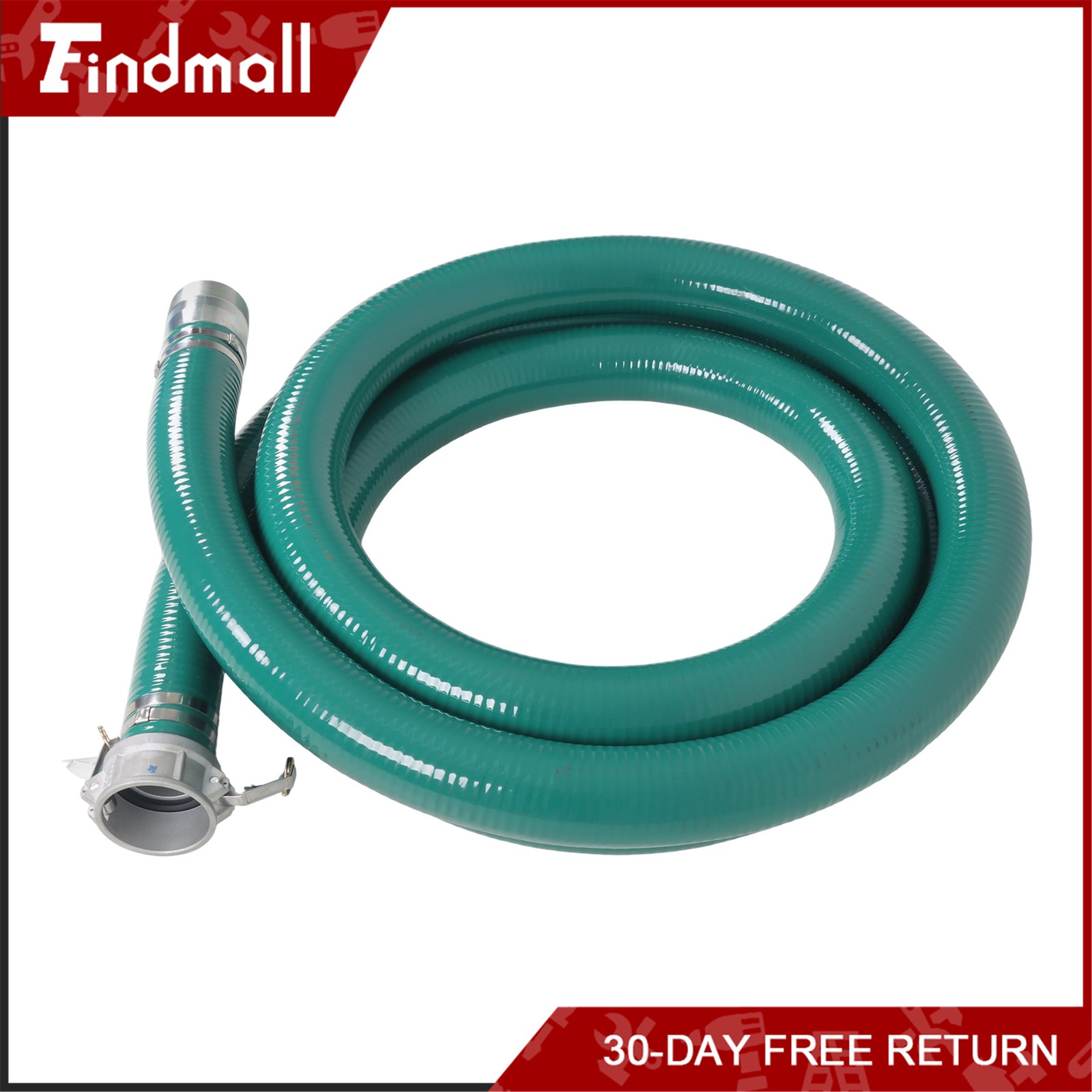 Findmall 3 inch Suction Hose Pump Kit Includes 65ft Blue Hose & 20ft Green Hose