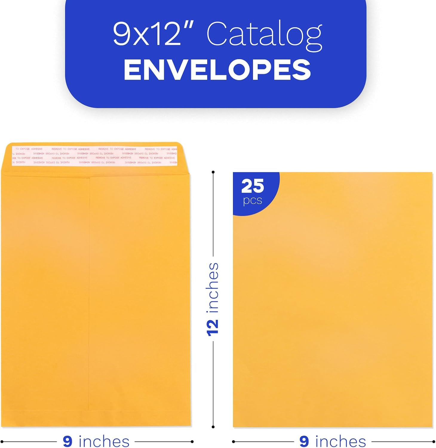9X12 Manilla Envelopes Self Seal, 100 GSM Brown Kraft Large Envelopes for Mailin