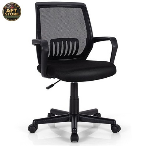 Costway Adjustable Mesh Office Chair with Lumbar Support – Black