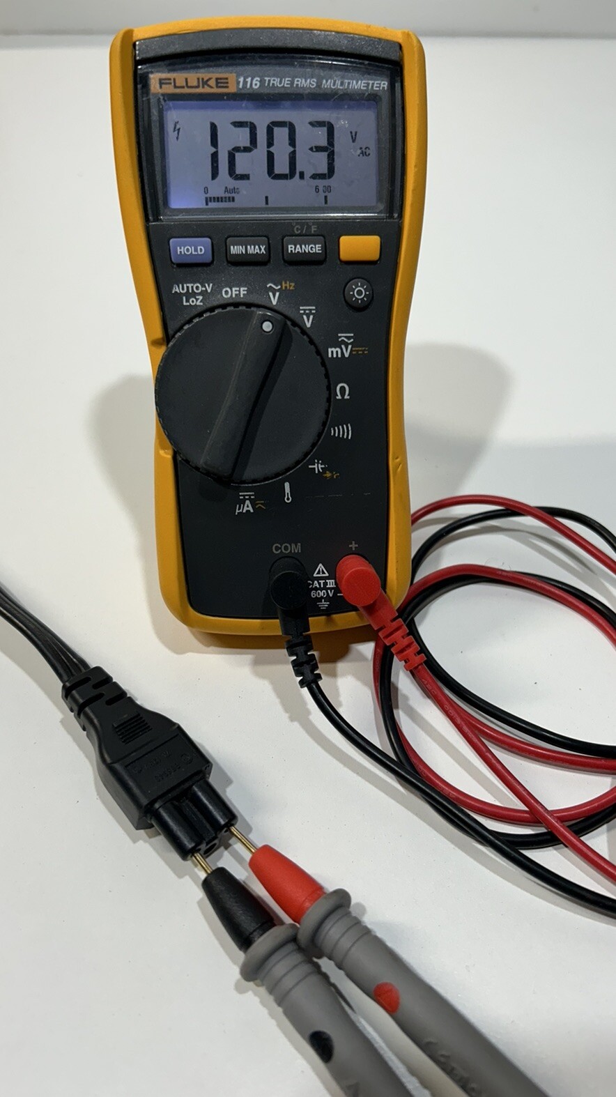 Fluke 116 HVAC AC/DC600V True RMS Digital Multimeter,Temp ,Capacitance ,Ohm,Freq