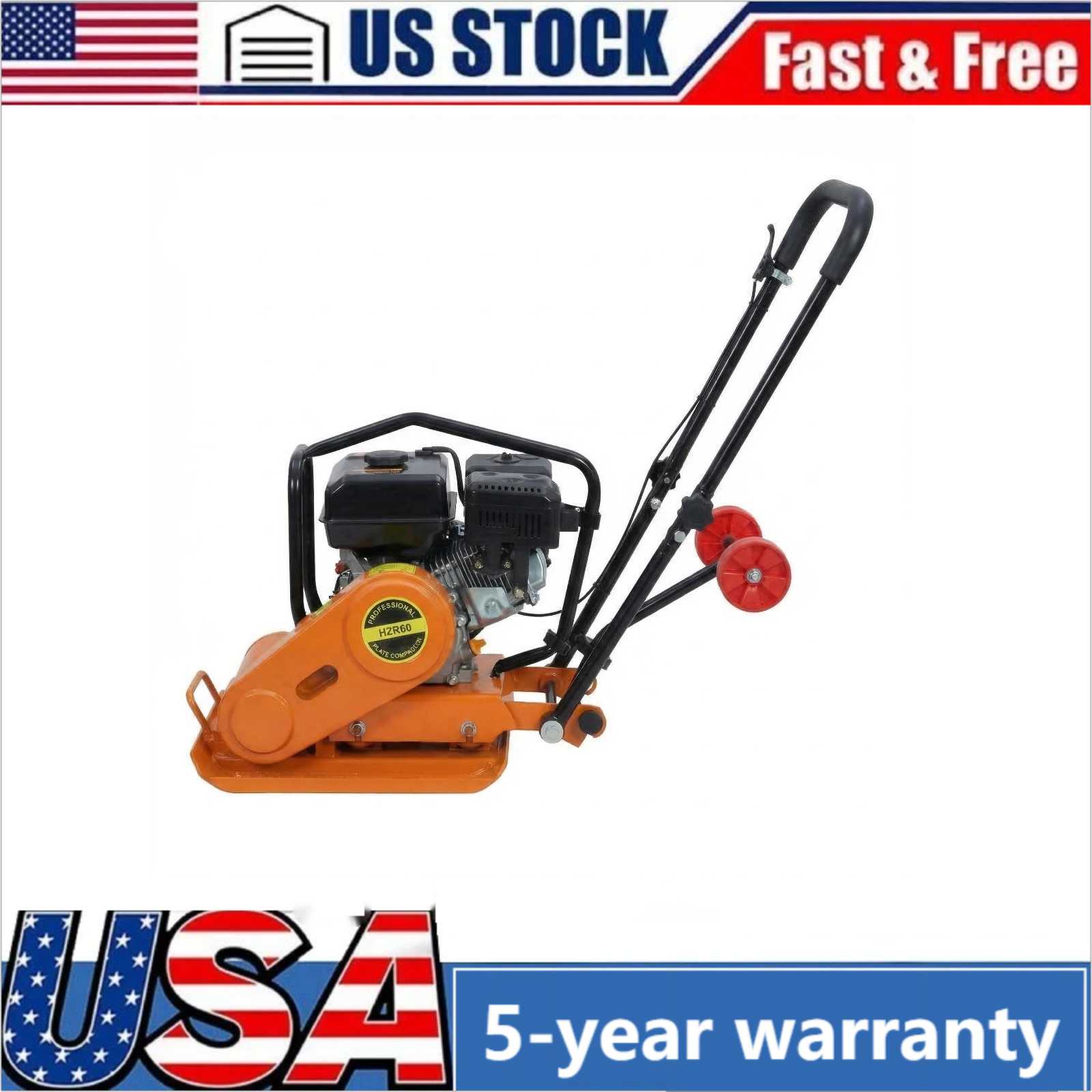 7HP Plate Compactor 4200Lbs Force 5600 VPM for Soil & Gravel Heavy Duty