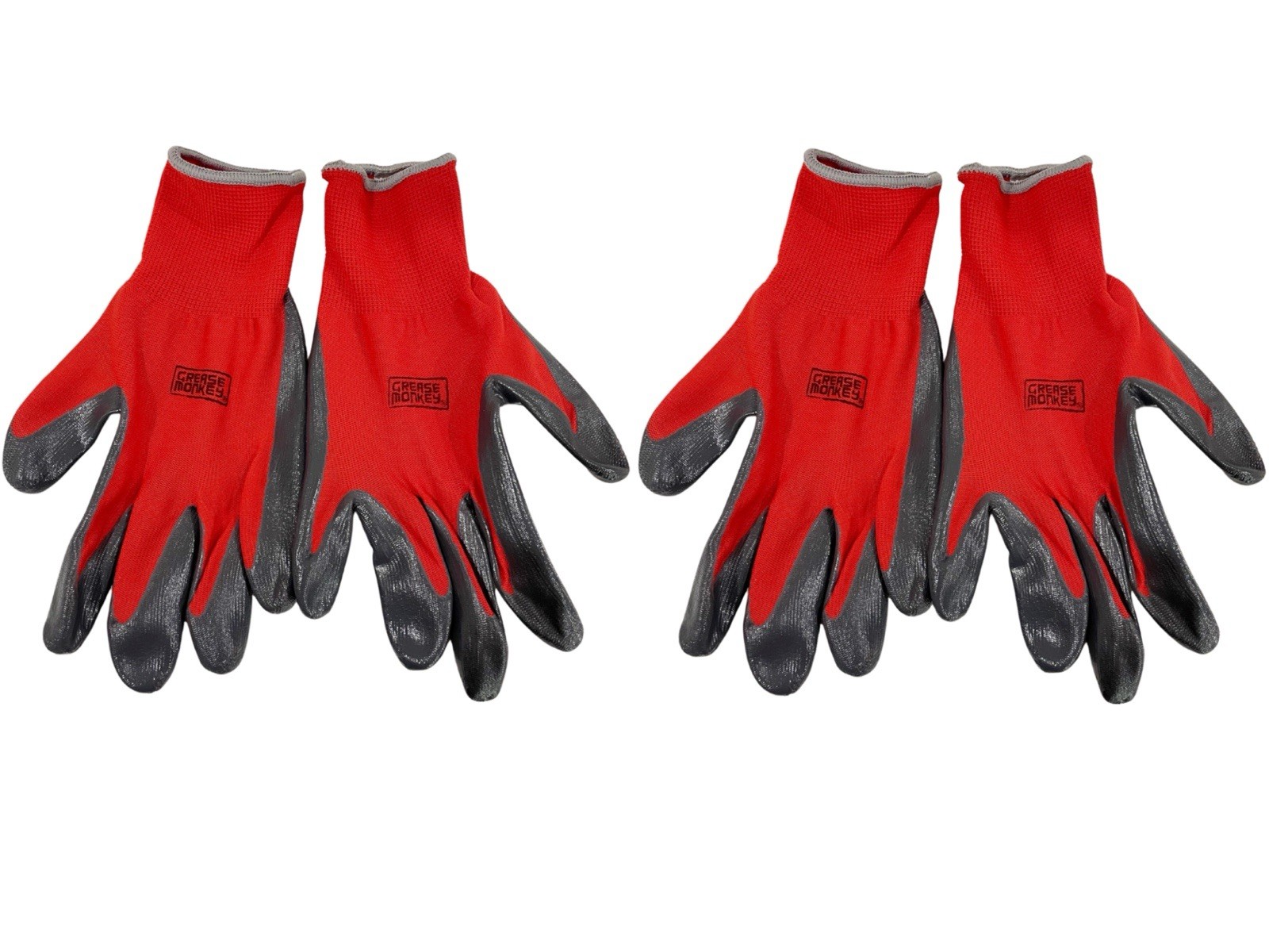 Grease Monkey Nitrile-Coated Work Gloves (2-Pack) – Large – New