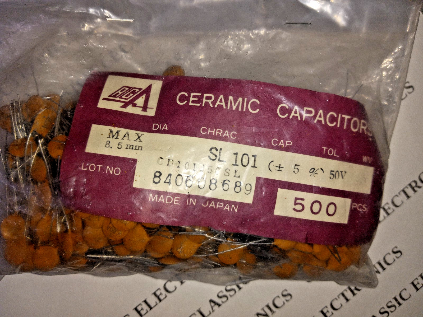 Lot of 100pF 50V DC Ceramic Disc Capacitor Radial Leads 5% Tolerance
